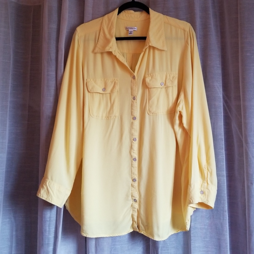 Croft & Barrow- Yellow Button Down Shirt Plus Size